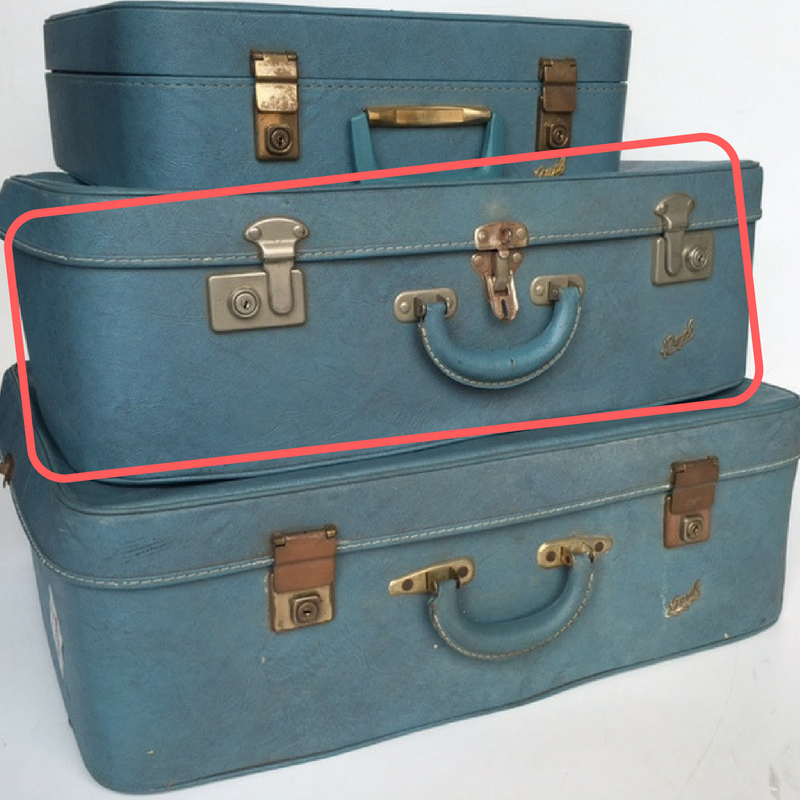 SUITCASE, Medium Blue Regal - 1960s